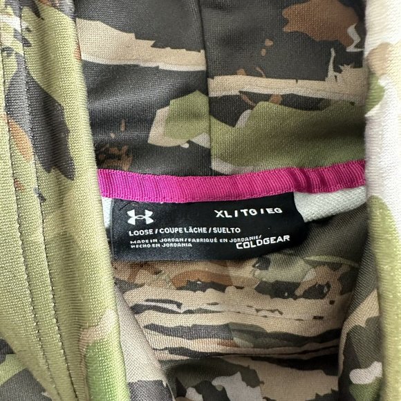 UNDER ARMOUR Tech Sweatshirt‎ Terry Hunt Graphic Funnel Neck Womens Size XL - Picture 7 of 10